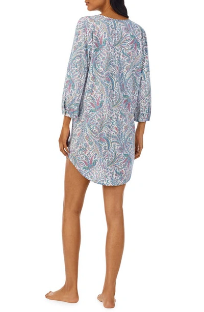 Shop Lauren Ralph Lauren Print Sleep Shirt In Ivory Multi