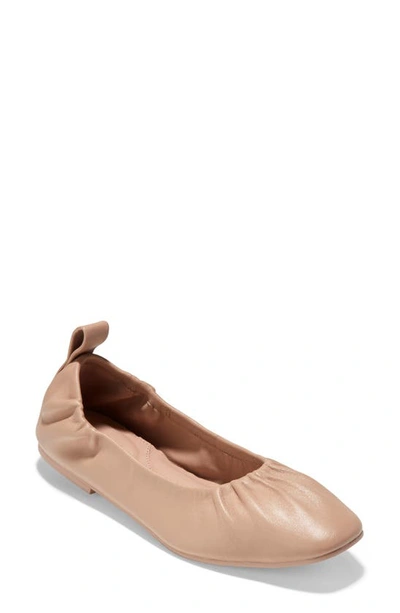 Shop Cole Haan Ballet Flat In Nude Leather