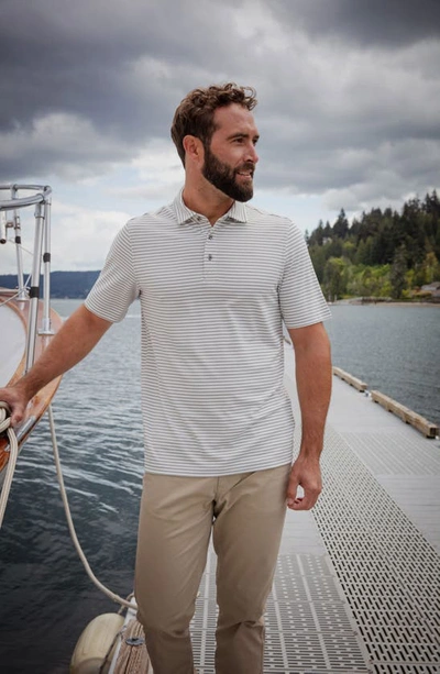 Cutter & Buck Forge Pencil Stripe Stretch Mens Big And Tall Polo Shirt In Polished