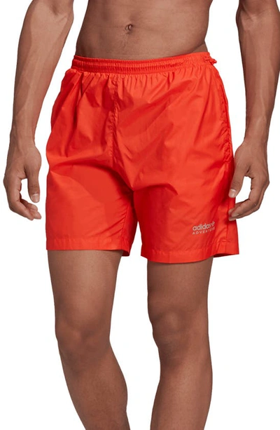 Shop Adidas Originals Adventure Woodwav Shorts In Semi Solar Red