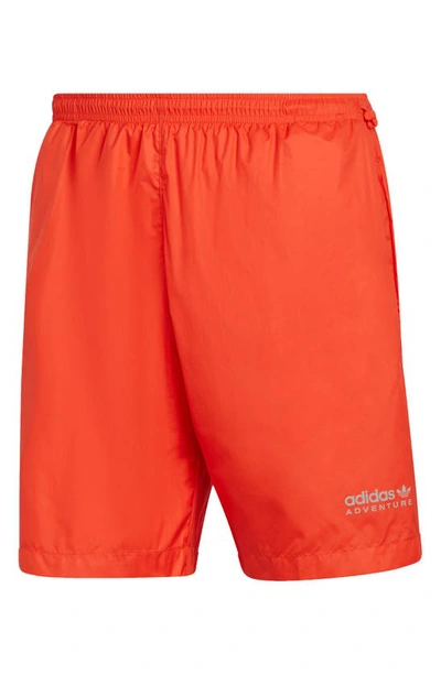 Shop Adidas Originals Adventure Woodwav Shorts In Semi Solar Red