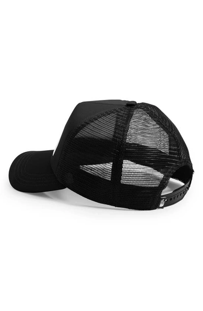 Shop The North Face Logo Trucker Hat In Black/ Tnf White