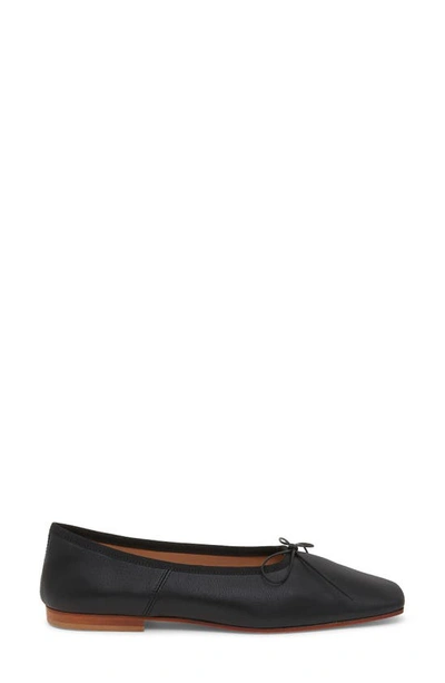 Shop Mansur Gavriel Square Toe Ballerina Flat In Black/black