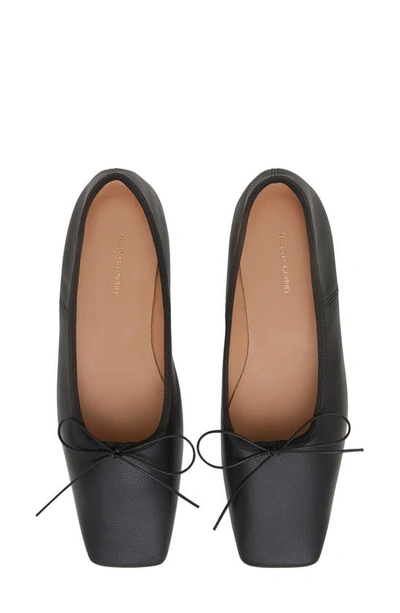 Shop Mansur Gavriel Square Toe Ballerina Flat In Black/black