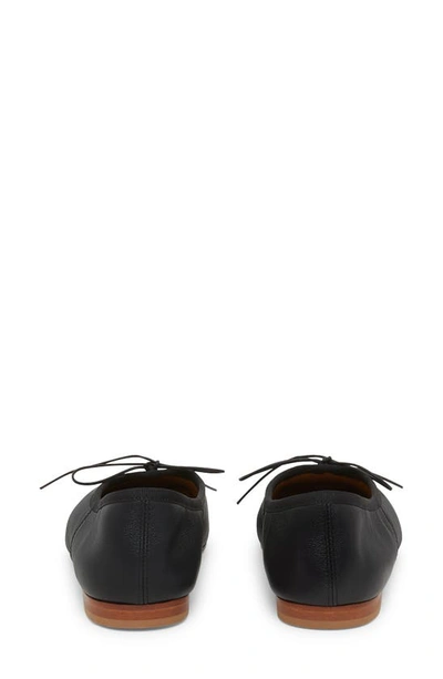 Shop Mansur Gavriel Square Toe Ballerina Flat In Black/black