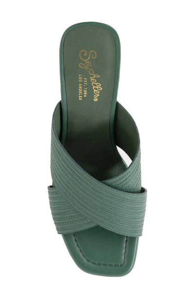 Shop Seychelles Fleet Cross Strap Leather Sandal In Green