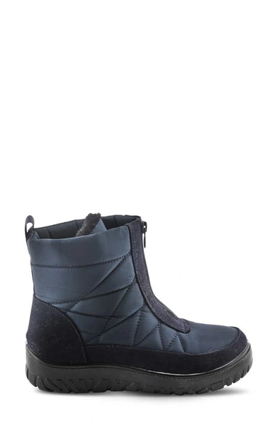 Flexus By Spring Step Lakeeffect Waterproof Faux Fur Lined Quilted Bootie In Navy