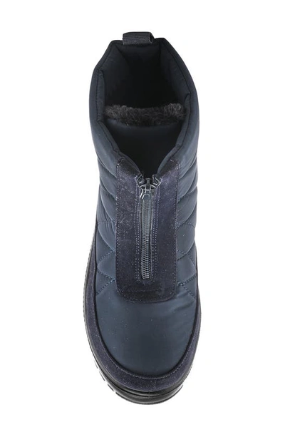 Flexus By Spring Step Lakeeffect Waterproof Faux Fur Lined Quilted Bootie In Navy