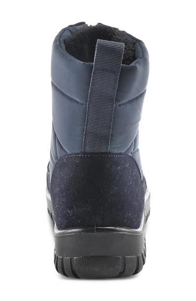 Flexus By Spring Step Lakeeffect Waterproof Faux Fur Lined Quilted Bootie In Navy