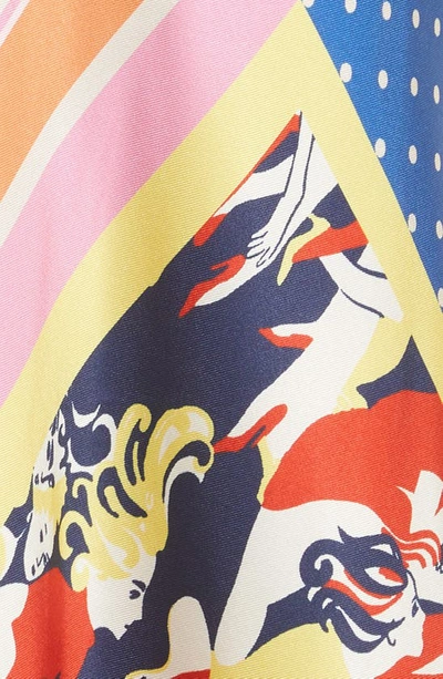 Shop Staud Cubism Mix Print Satin Maxi Dress In Patchwork Foulard
