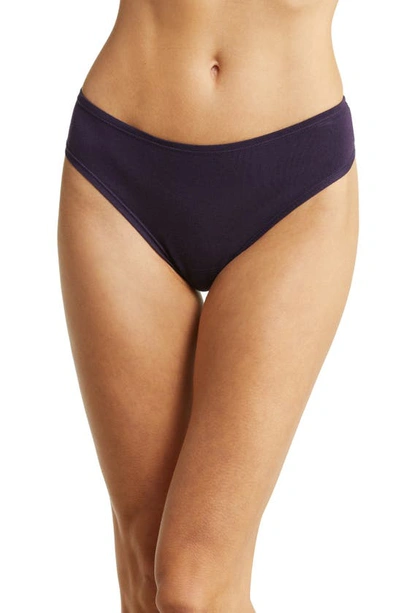 Shop Hanky Panky Playstretch Natural Rise Thong In Concord Purple