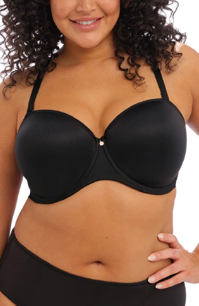 Shop Elomi Smooth Full Figure Strapless Underwire Bra In Black