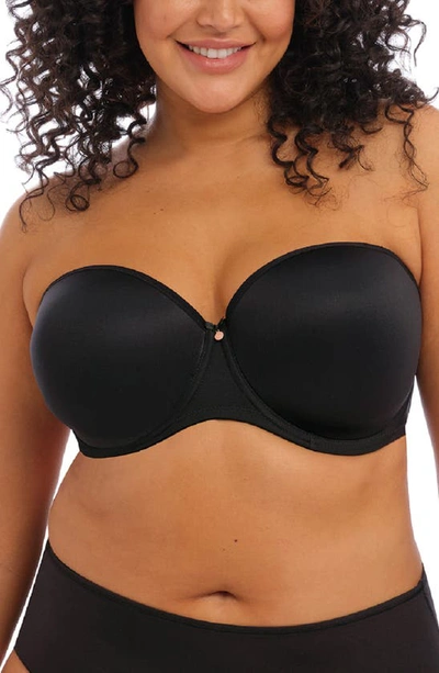 Shop Elomi Smooth Full Figure Strapless Underwire Bra In Black