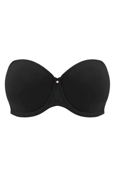 Shop Elomi Smooth Full Figure Strapless Underwire Bra In Black