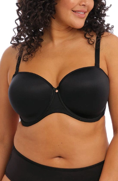 Shop Elomi Smooth Full Figure Strapless Underwire Bra In Black