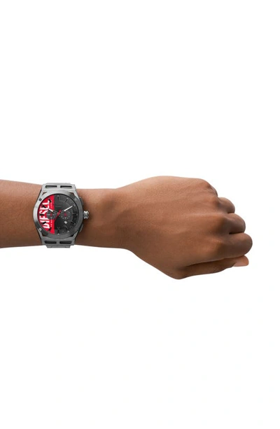 Shop Diesel Timeframe Chronograph Silicone Strap Watch, 48mm In Gunmetal