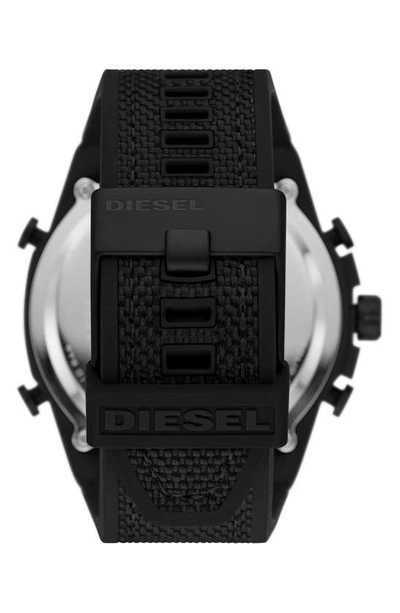 Shop Diesel Mega Chief Nylon Strap Watch, 51mm In Black