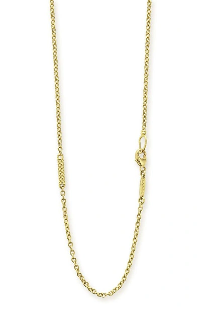 Lagos Signature Caviar Long Station Necklace In Gold