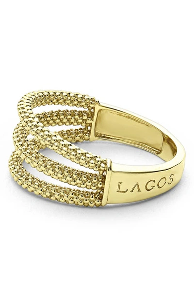 Lagos Signature Caviar Stack Ring In Gold