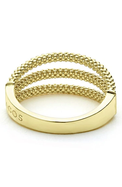 Lagos Signature Caviar Stack Ring In Gold