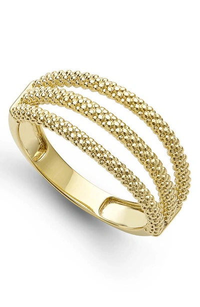 Lagos Signature Caviar Stack Ring In Gold