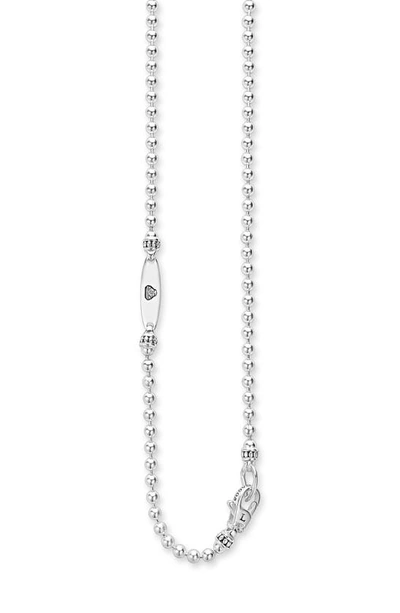 Lagos Caviar Spark Diamond Circle Pendant Necklace In Silver Diamond