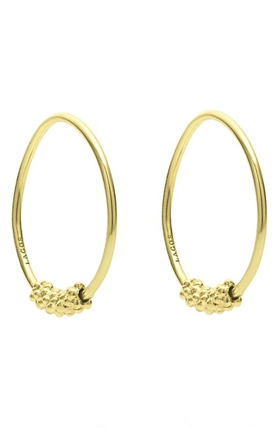 Shop Lagos Caviar Hoop Earrings In Gold
