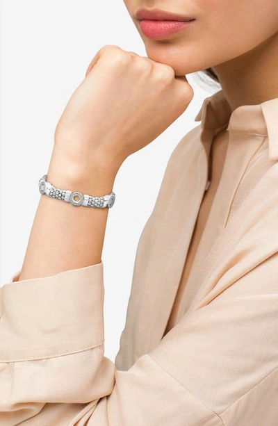 Shop Lagos Caviar Spark Diamond Station Rope Bracelet In Silver Diamond