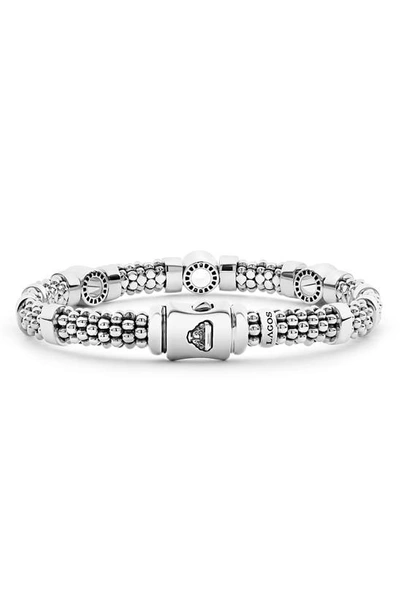 Lagos Caviar Spark Diamond Station Rope Bracelet In Silver Diamond