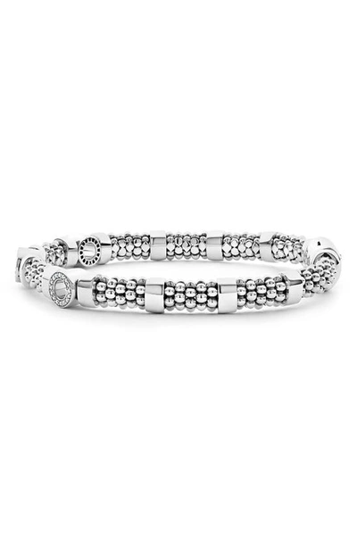 Lagos Caviar Spark Diamond Station Rope Bracelet In Silver Diamond