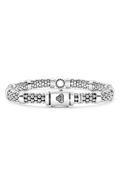 Lagos Caviar Spark Diamond Rope Bracelet In Silver Diamond