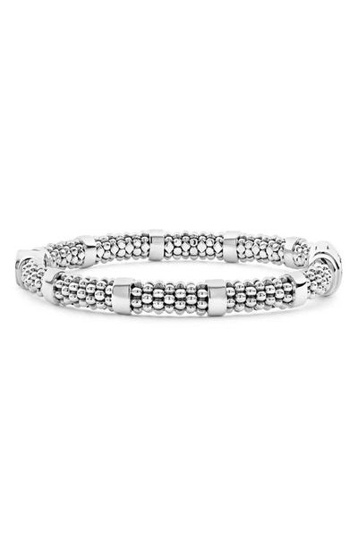 Shop Lagos Caviar Spark Diamond Rope Bracelet In Silver Diamond