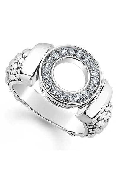 Shop Lagos Caviar Spark Diamond Ring In Silver Diamond