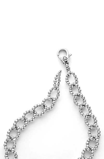 Lagos Caviar Spark Diamond Pave Circle 15mm Beaded Link Bracelet In Silver Diamond