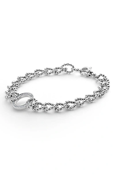 Shop Lagos Caviar Spark Diamond Bracelet In Silver Diamond