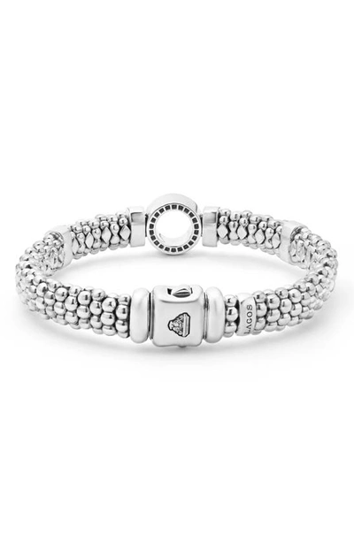 Shop Lagos Caviar Spark Diamond Rope Bracelet In Silver Diamond