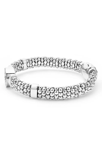 Shop Lagos Caviar Spark Diamond Rope Bracelet In Silver Diamond