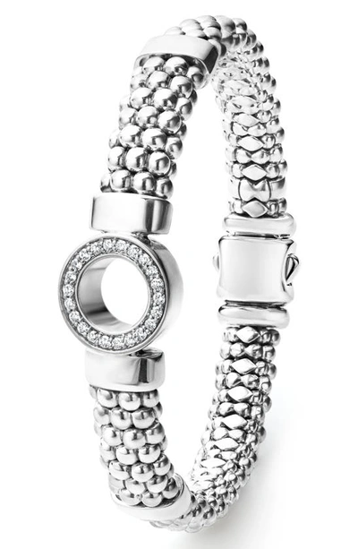 Shop Lagos Caviar Spark Diamond Rope Bracelet In Silver Diamond