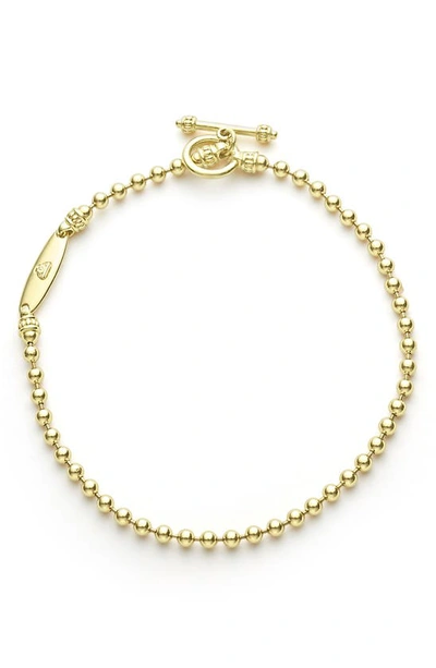Lagos Signature Caviar Ball Chain Bracelet In Gold