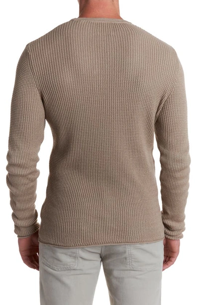 Billy Reid Mini Waffle Crewneck T-shirt In Tan