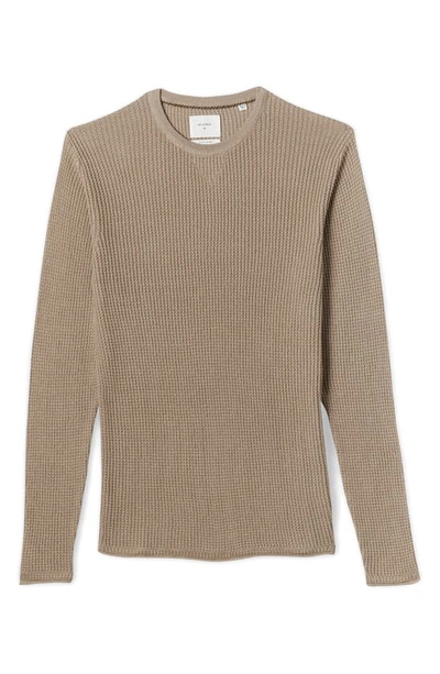 Billy Reid Mini Waffle Crewneck T-shirt In Tan