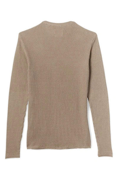 Billy Reid Mini Waffle Crewneck T-shirt In Tan