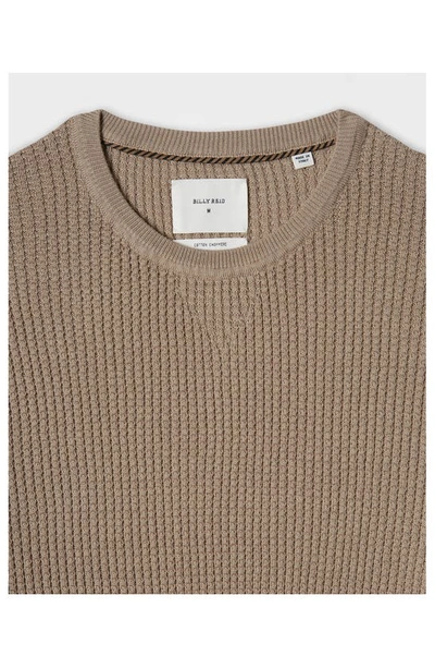 Billy Reid Mini Waffle Crewneck T-shirt In Tan