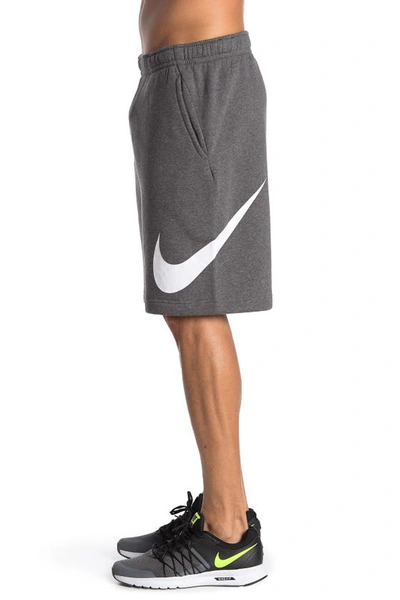 Shop Nike Sportswear Club Shorts In Char H/white