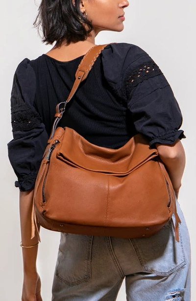 Shop Aimee Kestenberg Bali Double Entry Bag In Chestnut W Gunmetal