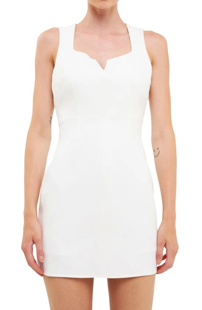 Endless Rose Structured Open Back Minidress In White