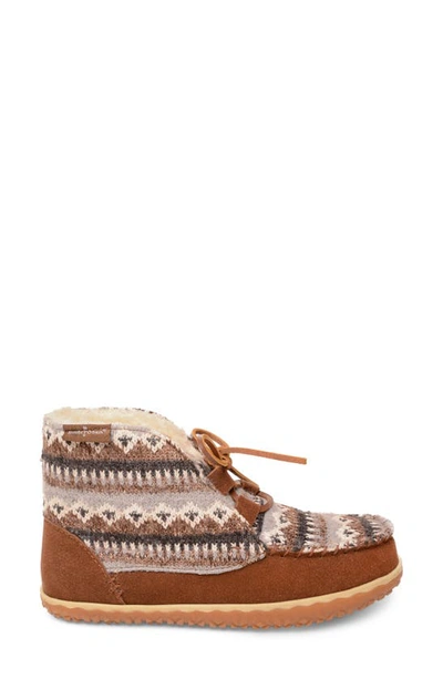 Minnetonka Torrey Faux Fur Lined Slipper Bootie In Whiskey