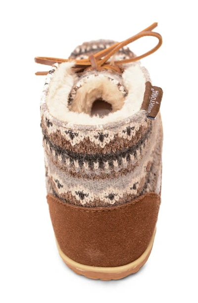 Minnetonka Torrey Faux Fur Lined Slipper Bootie In Whiskey