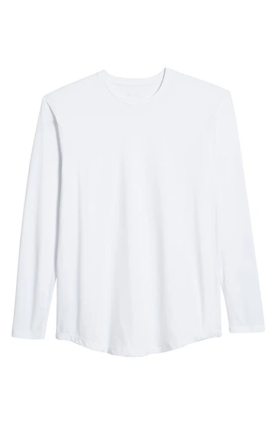 Shop Barbell Apparel Stretch Drop Hem Long Sleeve T-shirt In White