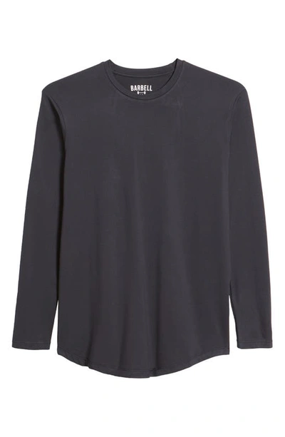 Shop Barbell Apparel Drop Hem Long Sleeve T-shirt In Black